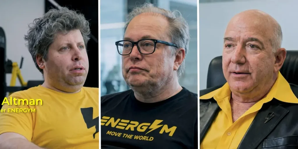 Viral ‘Ad’ Ages Musk, Bezos, and Altman to Be Imaginary Energym Execs | Invesloan.com