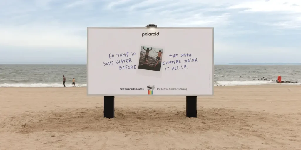 Polaroid’s Anti-AI Ad: Go Swim Before Data Centers Drink the Water up | Invesloan.com